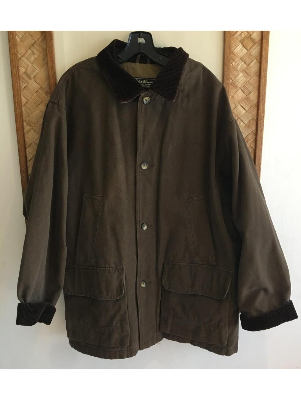 Vtg 90s Eddie Bauer Caroline in the City TV Show Crew Jacket Chore Coat Brown L